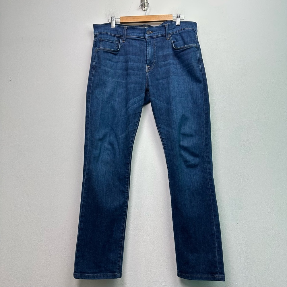 7fam The Straight Lux Performance Dark Wash Jeans Size 36 - Picture 2 of 8